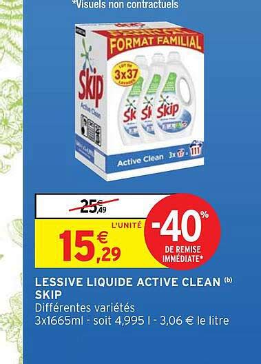 Promo Lessive Liquide Active Clean Skip chez Intermarché iCatalogue fr