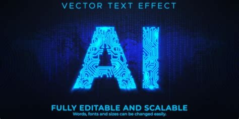 Premium Vector Artificial Intelligence Text Effect Editable