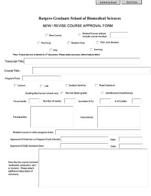 Fillable Online Njms Umdnj Course Approval Form Fax Email Print PdfFiller