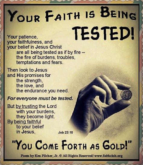 You Faith Is Being Tested | Inspirational quotes god, Scripture quotes ...