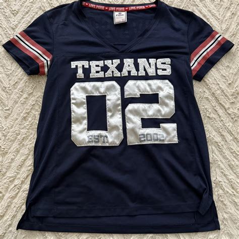 Love pink Texans jersey, size xs, fits more like a... - Depop