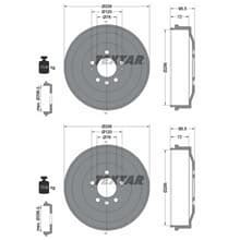 X Textar Mm Bremstrommeln Hinten Passend F R Vw Amarok Links Rechts