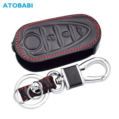 Leather Car Key Case For Alfa Romeo Mito Giulietta Gta Keychain