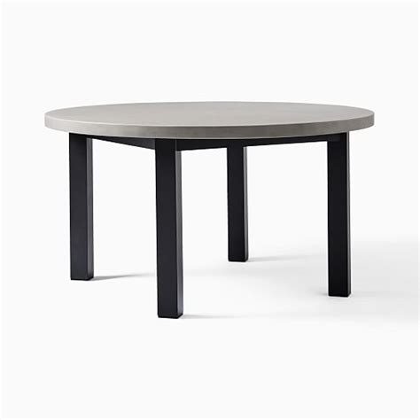 Portside Aluminum Outdoor Concrete Round Dining Table West Elm