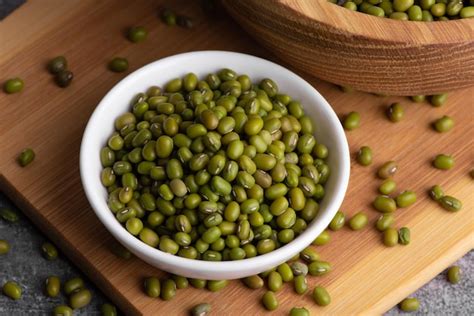 Premium Photo Dry Green Beans On Wooden Bowl And Spoon Organic Raw