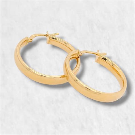 Argollas 24 Mm Media Cana Oro Amarillo 18Kts EUROGEMS