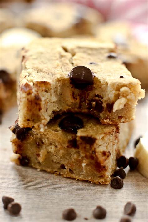 Banana Chocolate Chip Blondie Recipe Vegan And Gluten Free Happy Healthy Mama