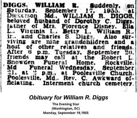 William Robert Diggs Sr 1902 1955 Memorial Find A Grave