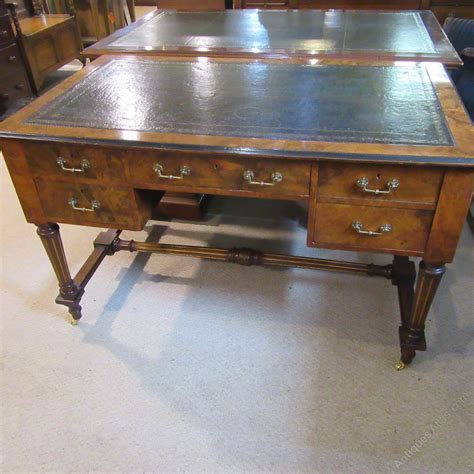 Antique Burr Walnut Writing Desk By J Shoolbred As A