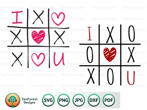 Tic Tac Toe Svg Valentine Svg Bundle Valentines Game Svg Etsy