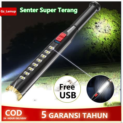 Jual Senter Super Terang 10000 Lumens Jarak Jauh Lampu Senter Led