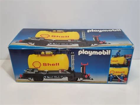 Playmobil Ancien Wagon Citerne Shell Transport Train De