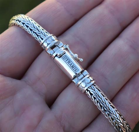 Foxtail Link Sterling Silver Bracelet Mm Etsy Bali Sterling