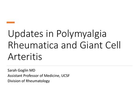 Ppt Updates In Polymyalgia Rheumatica And Giant Cell Arteritis