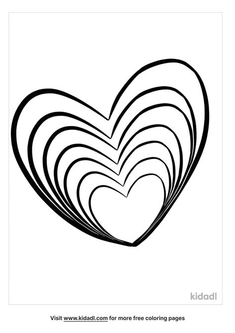 Rainbow Heart Coloring Page Kidadl