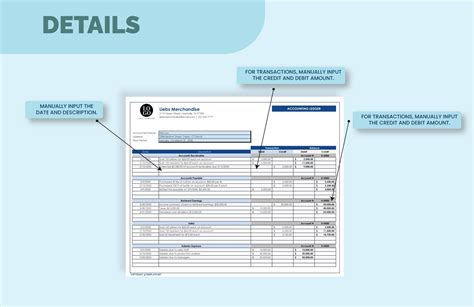 Accounting Ledger Template - Download in Excel, Google Sheets ...