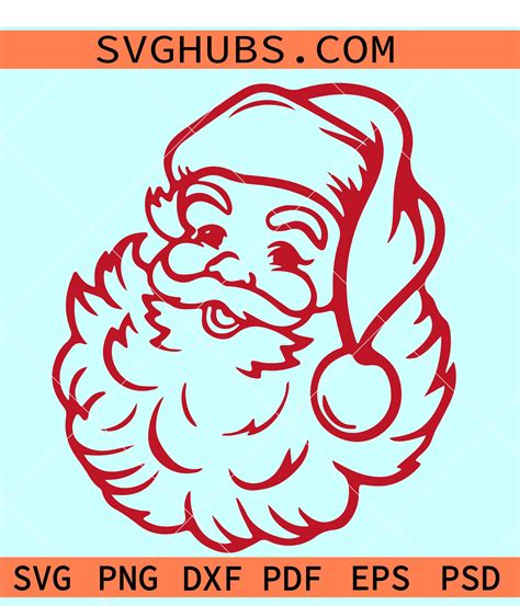 Vintage Santa Svg Files Old School Father Christmas SVG Vintage Santa