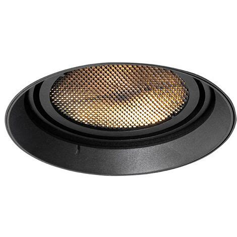 Modern Recessed Spot Black GU10 AR111 Round Trimless Oneon Honey