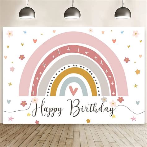 Amazon Aibiin X Ft Boho Rainbow Birthday Backdrop For Girls