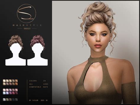 The Sims Resource Elegante Updo Hairstyle Casia By S Club