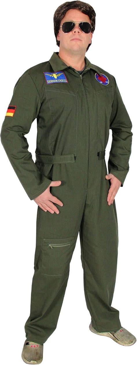 Foxxeo Jetpilot Kost M F R Herren Piloten Kost M Karneval Fasching