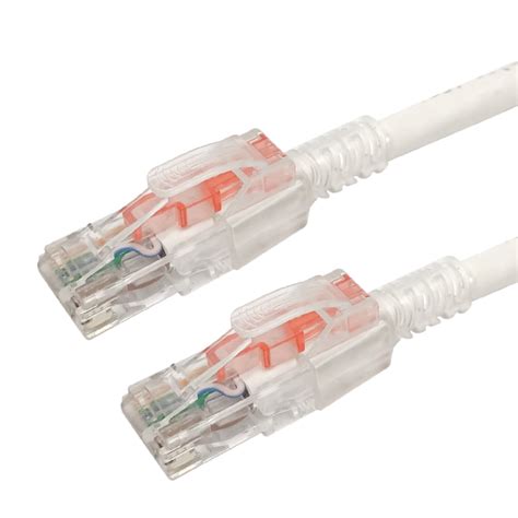 rj cat patch cable custom locking style boot white