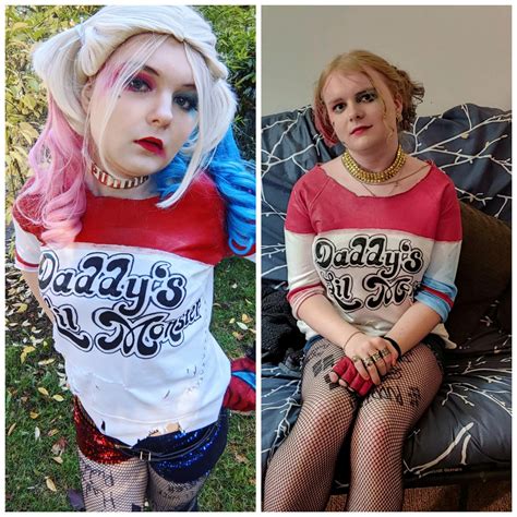 This year's Harley Quinn costume vs my version from 2 years ago before