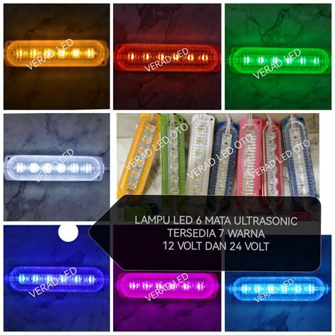 Jual Lampu Led 6 Mata Ultrasonic Kolong Bak Truk Mobil Motor 12 Volt 24 Volt 12v 24v Shopee