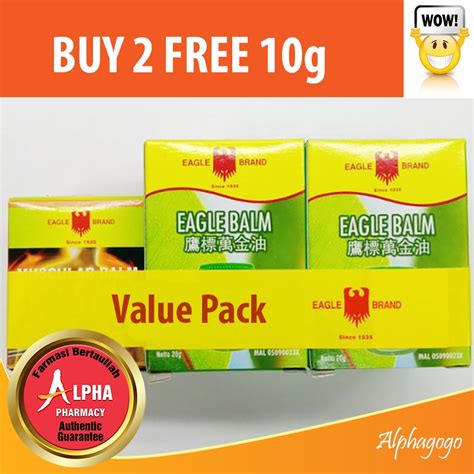 Eagle Balm Balsem Gosok 20g Twin Pack FREE 10g Exp 07 2027