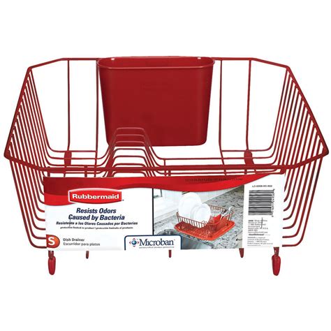 Rubbermaid Antimicrobial Dish Drainer Small Red