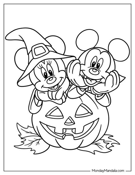 Disney Halloween Coloring Pages (Free PDF Printables) in 2024 | Disney ...