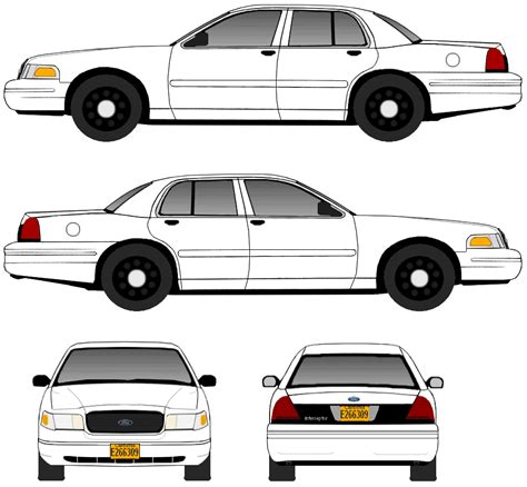 2004 Ford Crown Victoria Sedan Blueprints Free Outlines