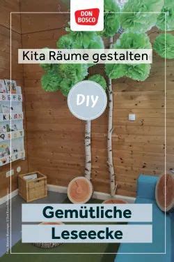 Idee für den Gruppenraum in der Kita Birkenstamm mit Papier Blättern