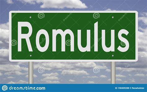 Highway Sign for Romulus Michigan Stock Illustration - Illustration of ...