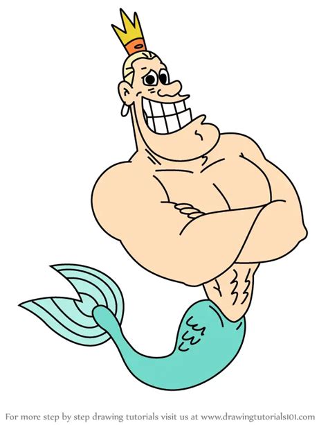 How To Draw King Neptune From Zig And Sharko Zig And Sharko Step By Step