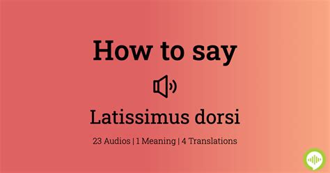 how to pronounce latissimus dorsi
