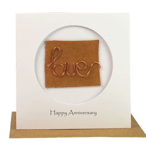 7th Year Anniversary Copper Card - Camellia Bees Handmade