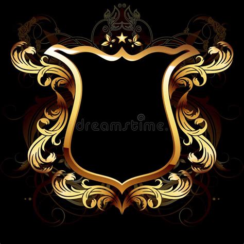 Gold Shield And Ribbon Stock Vector Illustration Of Emblem 28002567