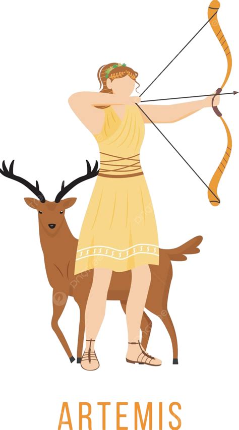 Artemis Flat Vector Illustration Mythological Mount Character Vector Mythological Mount