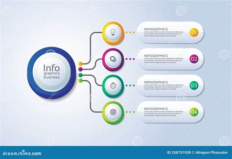 Flat Circular Infographic Background Template Colorful Stock Vector