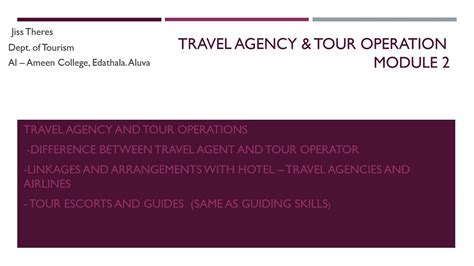 Module 2 Travel Agency And Tour Operation Bttm 4th Semester Youtube