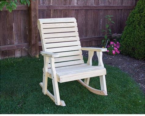 Creekvine Designs Treated Pine Rollback Rocking Chair — Rustic