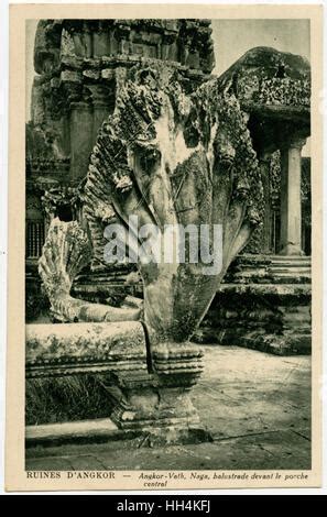 Headed Naga Serpent Angkor Wat Temple Siem Reap Cambodia Stock