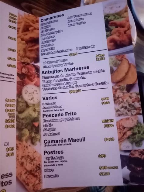 Menu At Restaurante Mar Caribe Monterrey