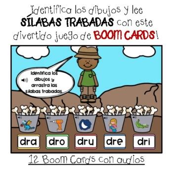 Boom Cards Lectura SÍLABAS TRABADAS Reading Spanish Blends by Ms Herraiz