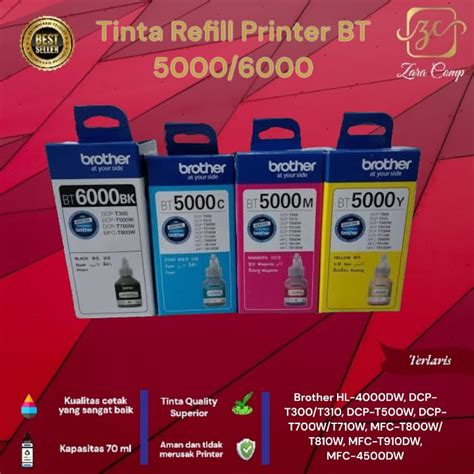 Jual Tinta Reffil Printer Brother Bt Premium Set Pcs