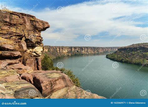 View Of Chambal Valley River Near Garadia Mahadev Temple Kota India