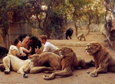 A Couple In Love Feeding The Lions While A Man Lies Stable Diffusion