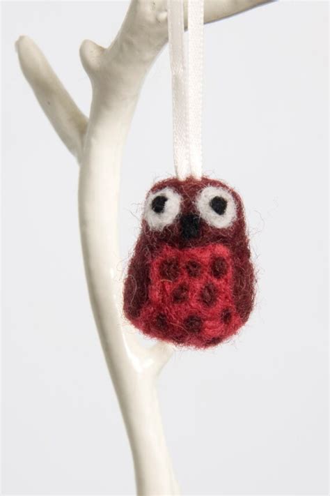 Items Similar To Small Needle Felted Owl Ornament Or Hanging Decoration