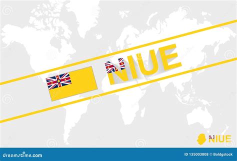 Niue Map Flag and Text Illustration Stock Vector - Illustration of ...